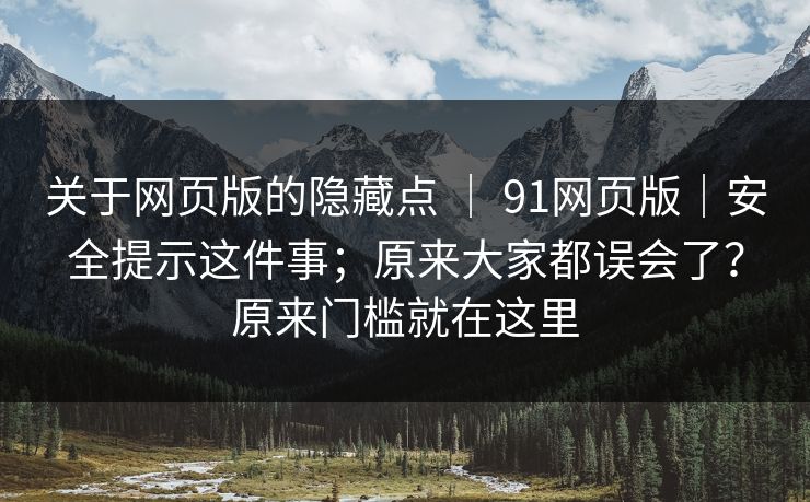 关于网页版的隐藏点 ｜ 91网页版｜安全提示这件事；原来大家都误会了？原来门槛就在这里  第1张